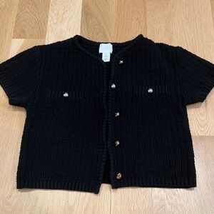H&M Black Knit button down cardigan short sleeve